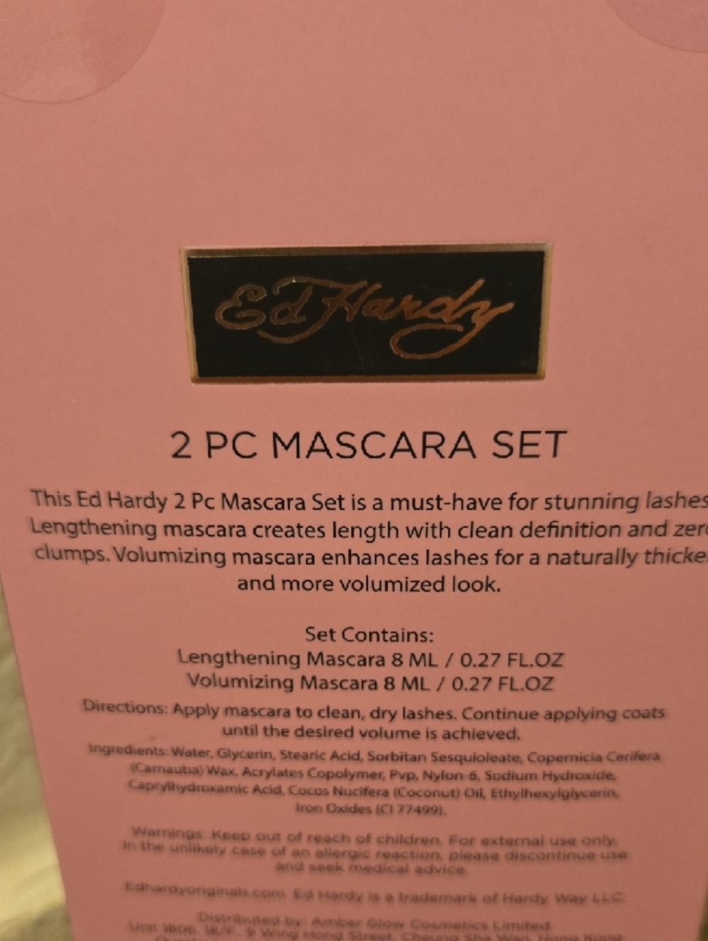 Ed Hardy Dual Mascara Set - Pink & Gold Tubes New - Picture 3 of 4